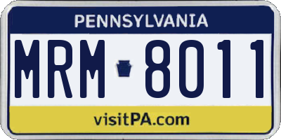 PA license plate MRM8011