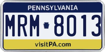 PA license plate MRM8013