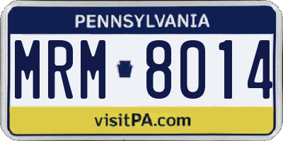PA license plate MRM8014