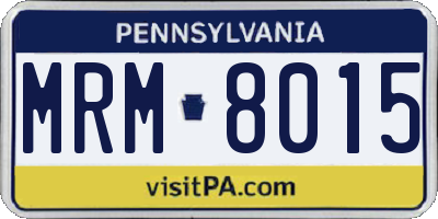 PA license plate MRM8015