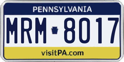 PA license plate MRM8017