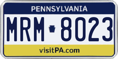 PA license plate MRM8023