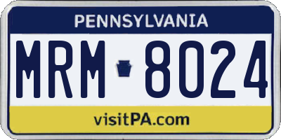 PA license plate MRM8024