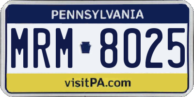 PA license plate MRM8025