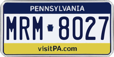 PA license plate MRM8027