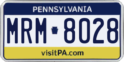 PA license plate MRM8028
