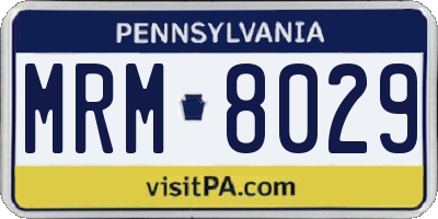 PA license plate MRM8029