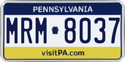 PA license plate MRM8037