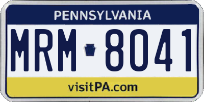 PA license plate MRM8041