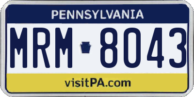 PA license plate MRM8043