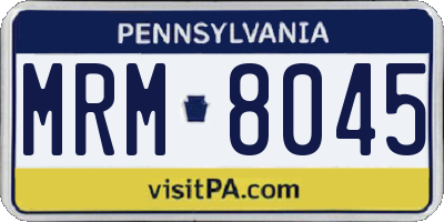 PA license plate MRM8045