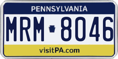 PA license plate MRM8046