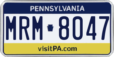 PA license plate MRM8047