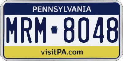 PA license plate MRM8048