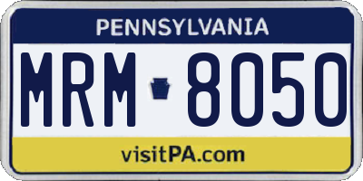 PA license plate MRM8050