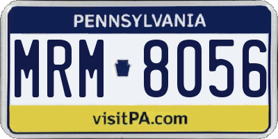 PA license plate MRM8056