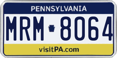 PA license plate MRM8064