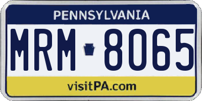 PA license plate MRM8065