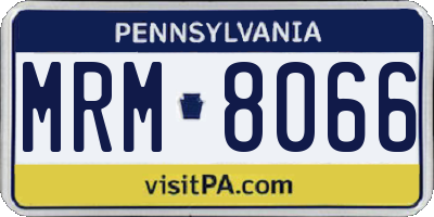 PA license plate MRM8066