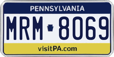 PA license plate MRM8069