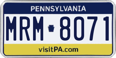 PA license plate MRM8071