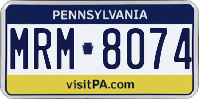 PA license plate MRM8074