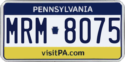 PA license plate MRM8075