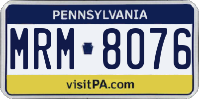 PA license plate MRM8076