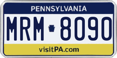 PA license plate MRM8090
