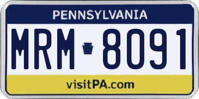 PA license plate MRM8091