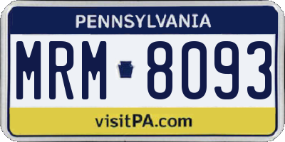PA license plate MRM8093