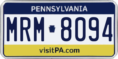 PA license plate MRM8094