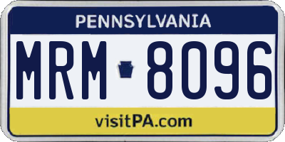 PA license plate MRM8096