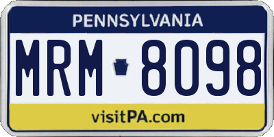 PA license plate MRM8098