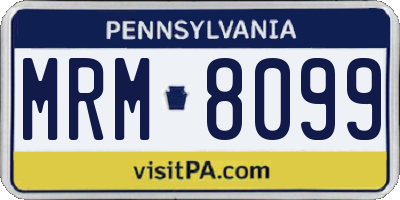 PA license plate MRM8099