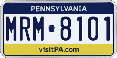 PA license plate MRM8101