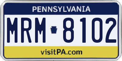 PA license plate MRM8102