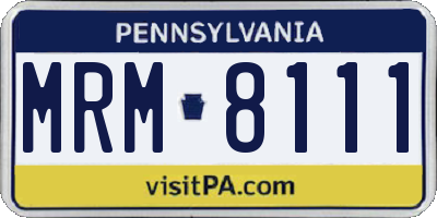 PA license plate MRM8111
