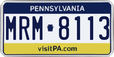 PA license plate MRM8113