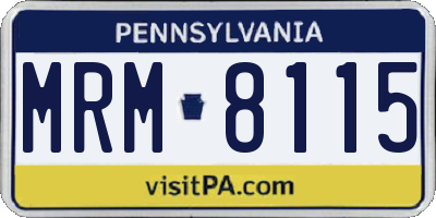 PA license plate MRM8115