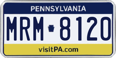 PA license plate MRM8120