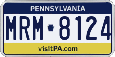 PA license plate MRM8124