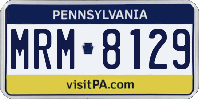 PA license plate MRM8129