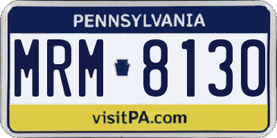 PA license plate MRM8130