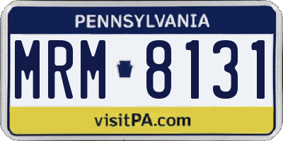 PA license plate MRM8131