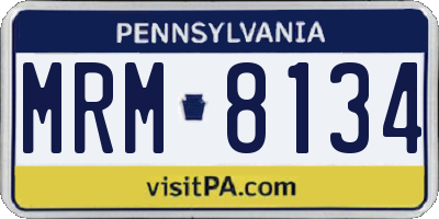 PA license plate MRM8134