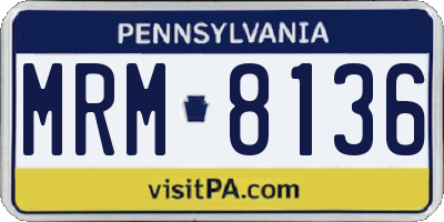PA license plate MRM8136