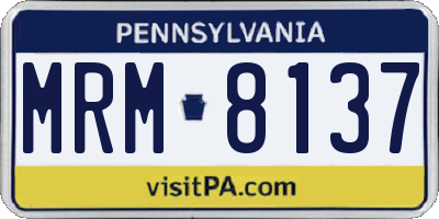 PA license plate MRM8137
