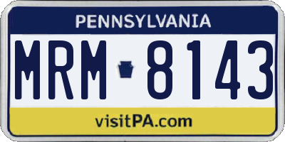 PA license plate MRM8143
