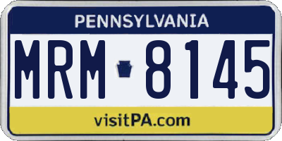PA license plate MRM8145
